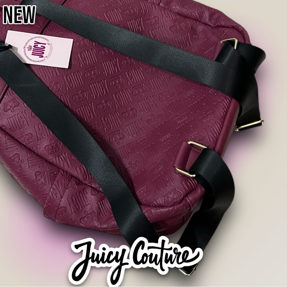 New NWT Juicy Couture Logo design Royal Sports Backpack Book bag with coin pouch - Picture 8 of 11